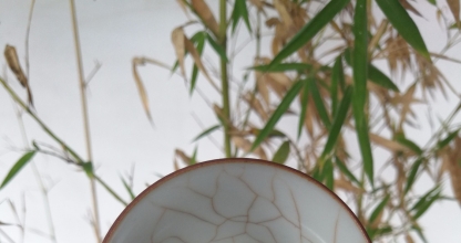 景德镇春山玉品汝瓷杯 已开片